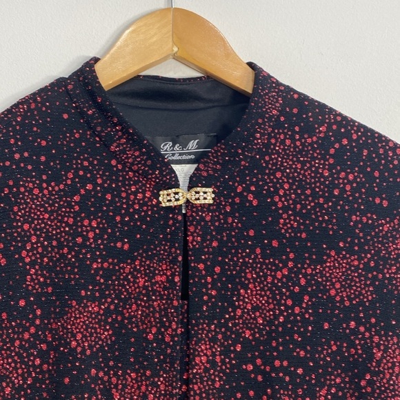 R&M Collection Evening Jacket XL Red Sparkly - Picture 4 of 10